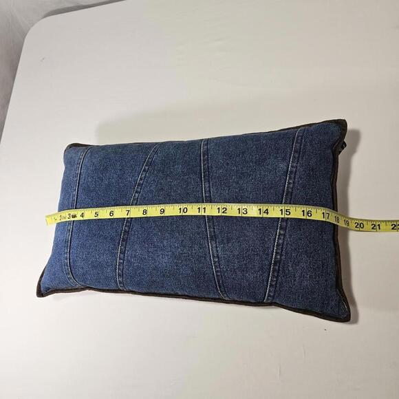 Woolrich Denim Throw Pillow Rectangle Cabin Country Vintage - Picture 7 of 8